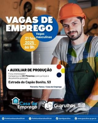 Empresa alimentícia contrata para 30 vagas de auxiliar de produção